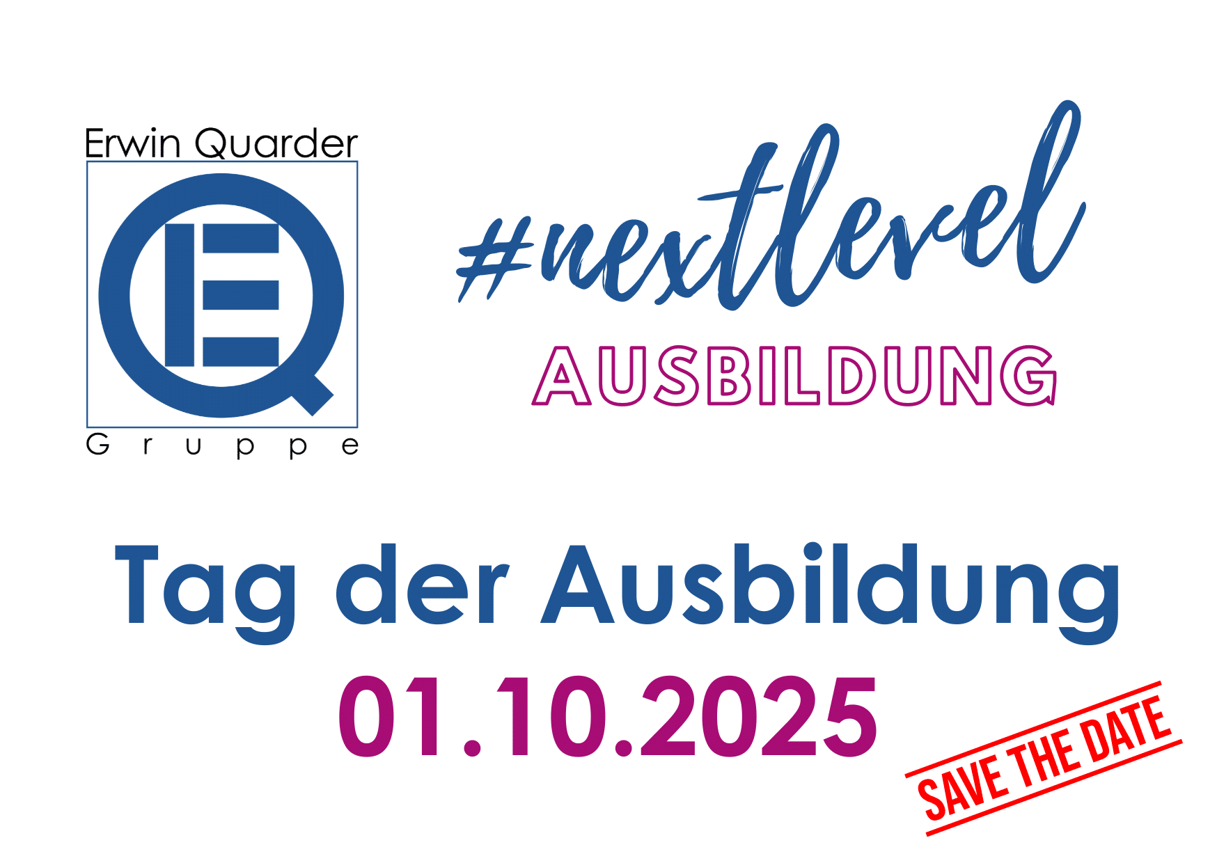 Text auf dem Bild bewirbt den "Tag der Ausbildung" am 01.10.2025.