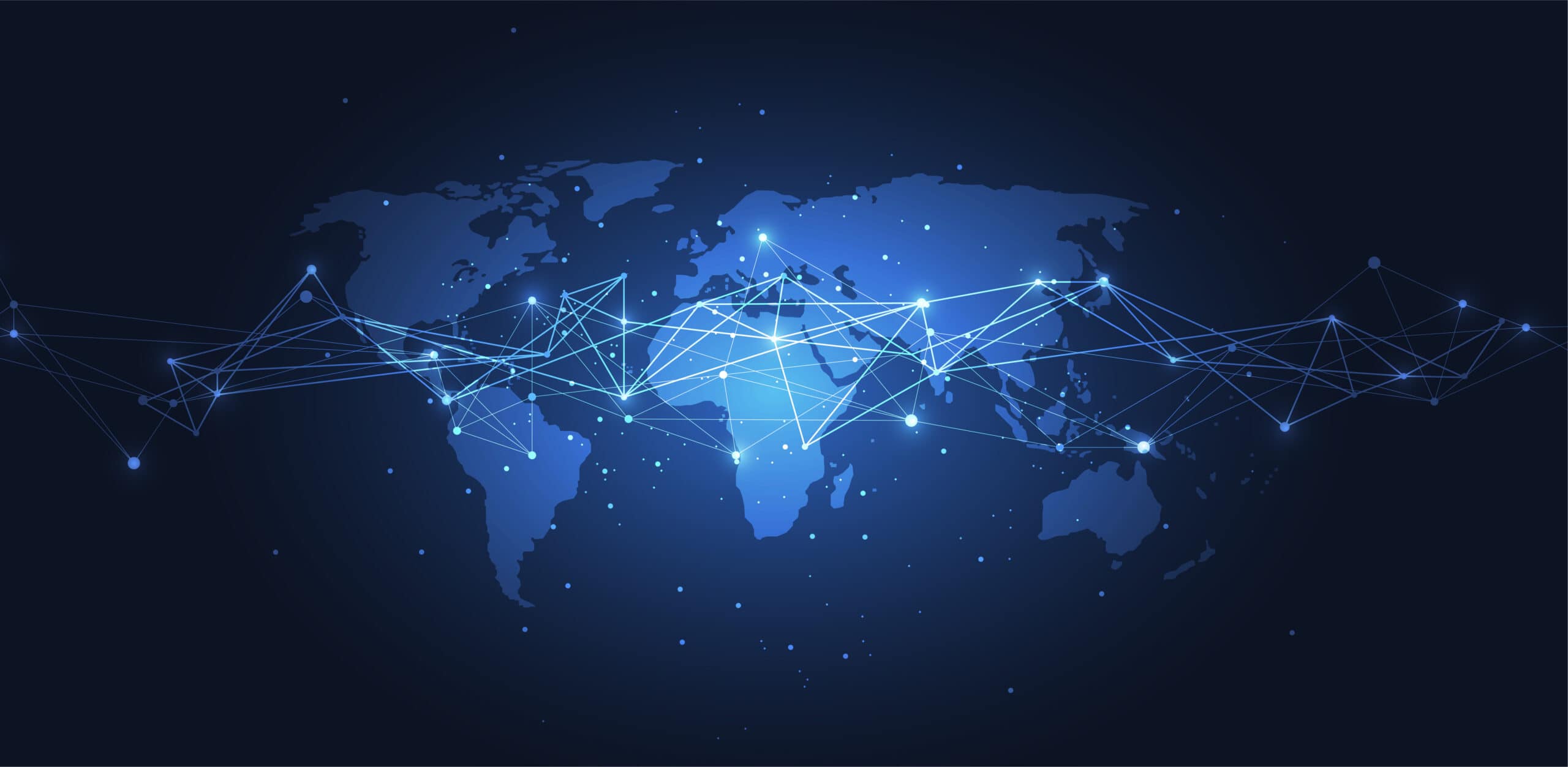 Global network connection. World map point and line composition concept of global business. Vector Illustration