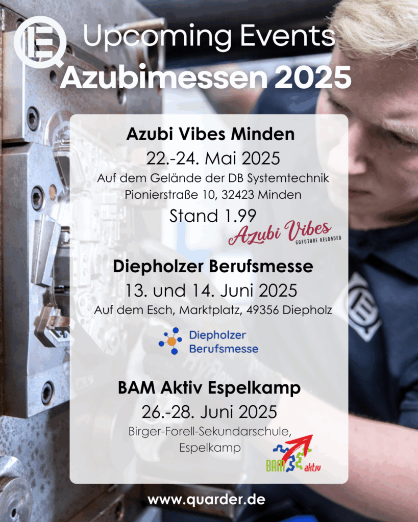 Eine Person arbeitet konzentriert an einer Maschine aus Metall im Hintergrund.